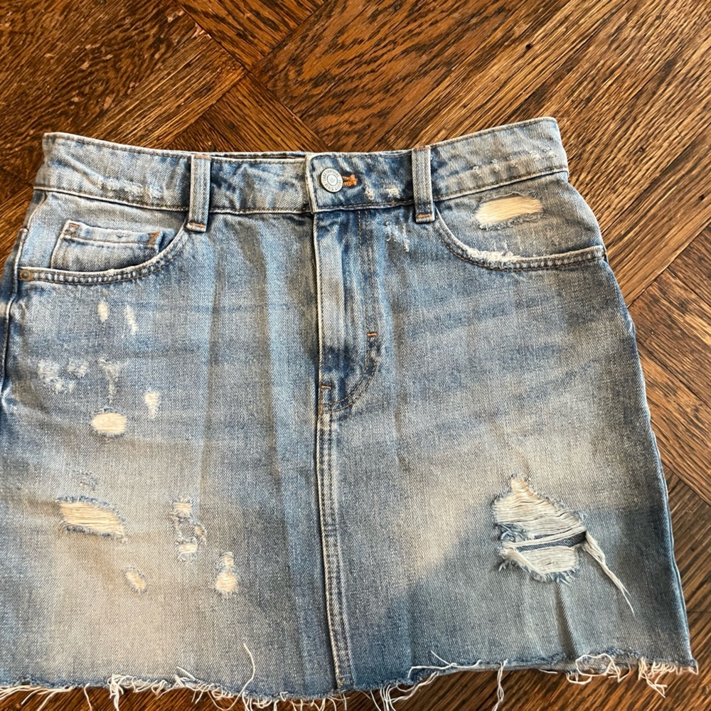 Zara Light Blue Denim Mini Skirt